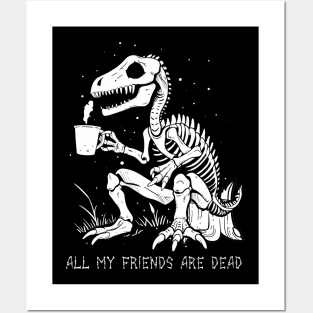 Funny Skeleton Dinosaur Costume Goth Men Women Halloween Posters and Art